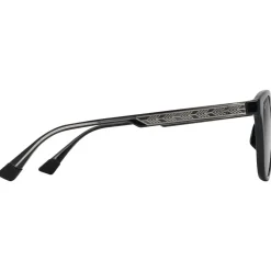 Lunettes de soleil Maui Jim Ku'ikahi Asian Fit Noir Brilant Gris Clair Transparent Neutral Grey Minéral Superthin