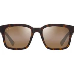 Lunettes de soleil Maui Jim Opiopio Asian Fit Havane Foncé Mat Bronze HCL MauiPure