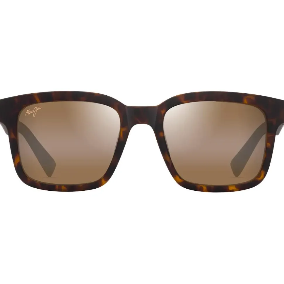 Lunettes de soleil Maui Jim Opiopio Asian Fit Havane Foncé Mat Bronze HCL MauiPure