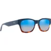 Lunettes de soleil Maui Jim Valley Isle Marine Ecaille Dual Mirror Blue to Silver Mineral Superthin