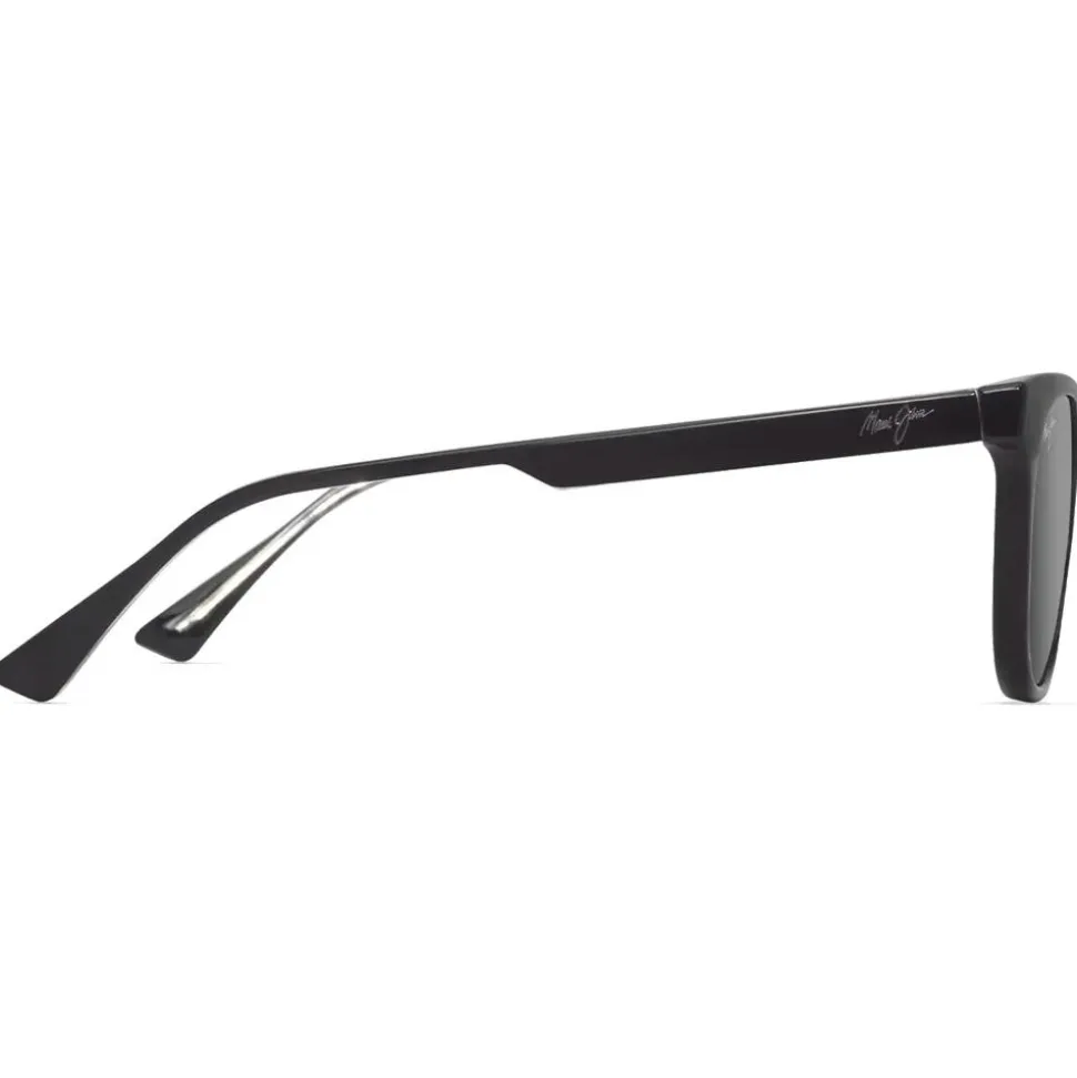 Lunettes de soleil Maui Jim Lonomea Shiny Black Neutral Grey Minéral Superthin
