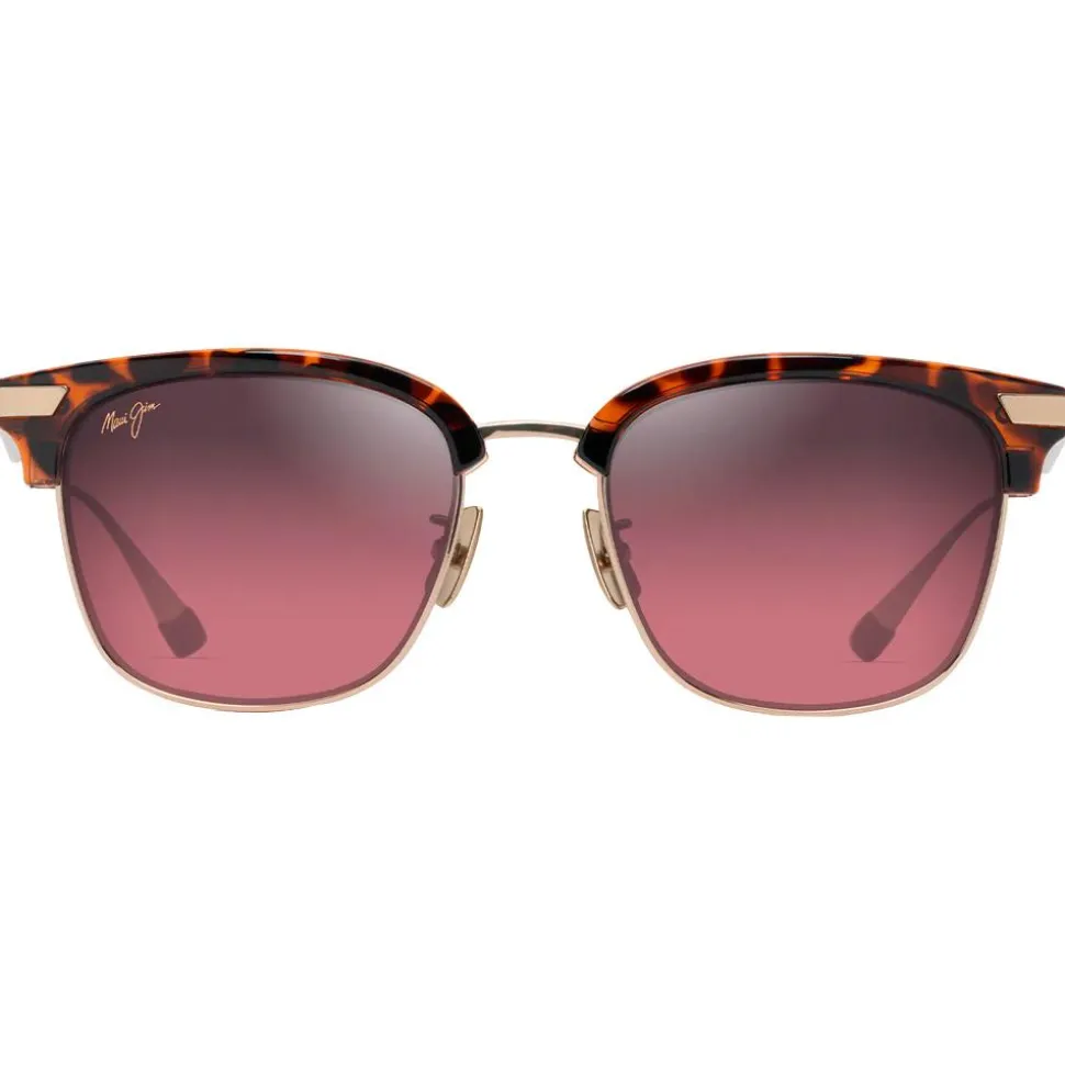 Lunettes de soleil Maui Jim Kalaunu Asian Fit Havane Foncé Brillant Doré Maui Rose MauiBrilliant