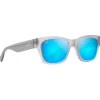 Lunettes de soleil Maui Jim Valley Isle Gris Translucide Blue Hawaii Mineral Superthin