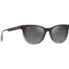 Lunettes de soleil Maui Jim Lonomea Shiny Trans Dark Purple Lilas Neutral Grey Minéral Superthin