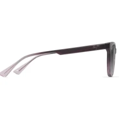 Lunettes de soleil Maui Jim Lonomea Shiny Trans Dark Purple Lilas Neutral Grey Minéral Superthin
