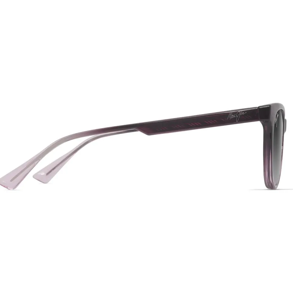 Lunettes de soleil Maui Jim Lonomea Shiny Trans Dark Purple Lilas Neutral Grey Minéral Superthin