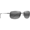 Lunettes de soleil Maui Jim Ohai Gloss Black Gris Neutre MauiBrilliant