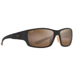Lunettes de soleil Maui Jim Local Kine Matte Dark Transparent Brown With Tan And Cream Superthin Glass Hcl Bronze