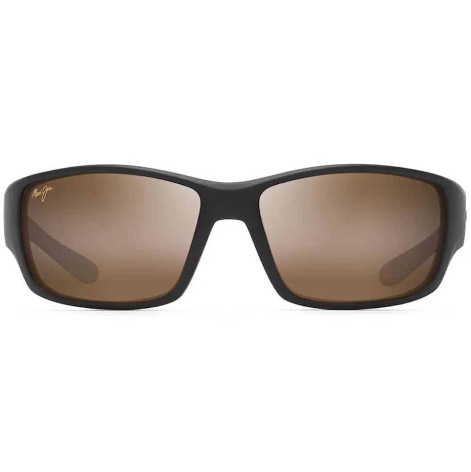 Lunettes de soleil Maui Jim Local Kine Matte Dark Transparent Brown With Tan And Cream Superthin Glass Hcl Bronze