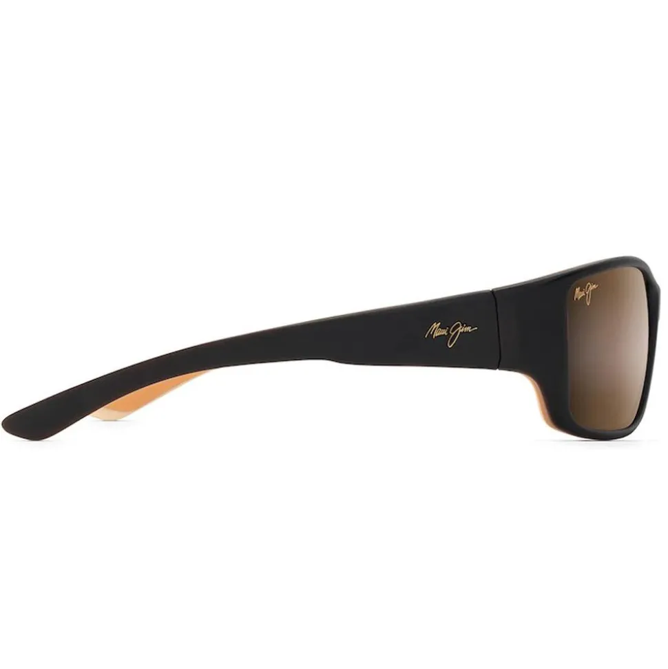 Lunettes de soleil Maui Jim Local Kine Matte Dark Transparent Brown With Tan And Cream Superthin Glass Hcl Bronze