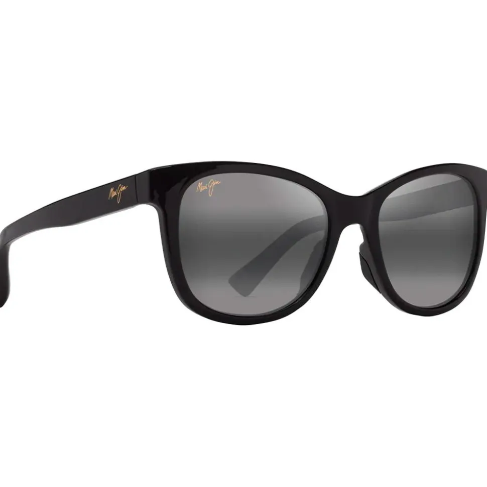 Lunettes de soleil Maui Jim Kiopa'a Noir Brillant Gris Neutre Minéral Superthin