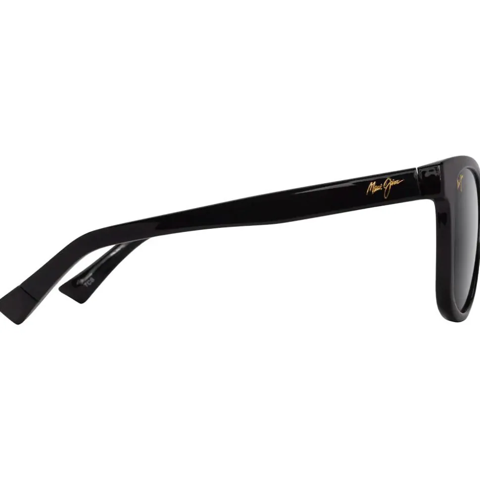 Lunettes de soleil Maui Jim Kiopa'a Noir Brillant Gris Neutre Minéral Superthin