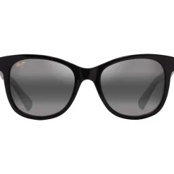 Lunettes de soleil Maui Jim Kiopa'a Noir Brillant Gris Neutre Minéral Superthin