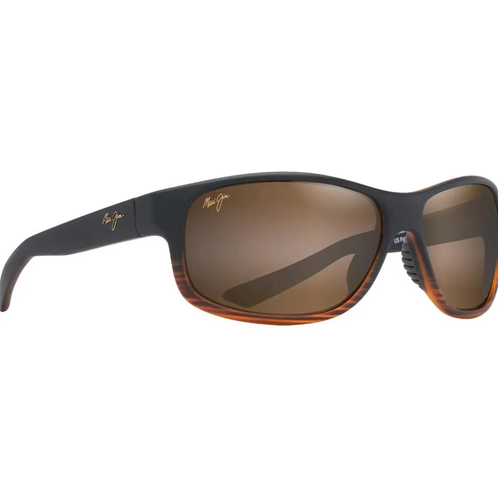 Lunettes de soleil Maui Jim Kaiwi Channel Stripe Dark Brown Bronze Hcl Mineral Superthin