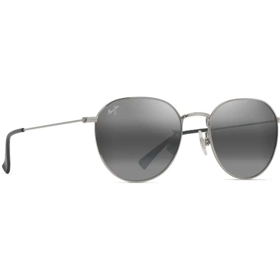 Lunettes de soleil Maui Jim Kauwela Black Shiny Silver Neutral Grey MauiPure