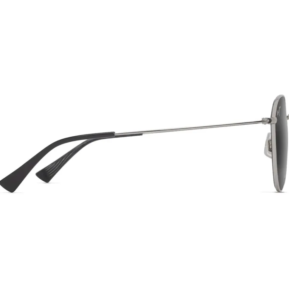 Lunettes de soleil Maui Jim Kauwela Black Shiny Silver Neutral Grey MauiPure