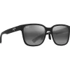 Lunettes de soleil Maui Jim Paulele Asian Fit Noir Mat Gris Neutre Minéral Superthin