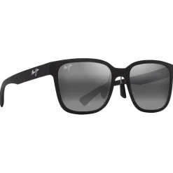 Lunettes de soleil Maui Jim Paulele Asian Fit Noir Mat Gris Neutre Minéral Superthin
