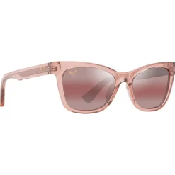 Lunettes de soleil Maui Jim Hiwahiwa Shiny Transparent Antique Pink Maui Rose Mineral Superthin