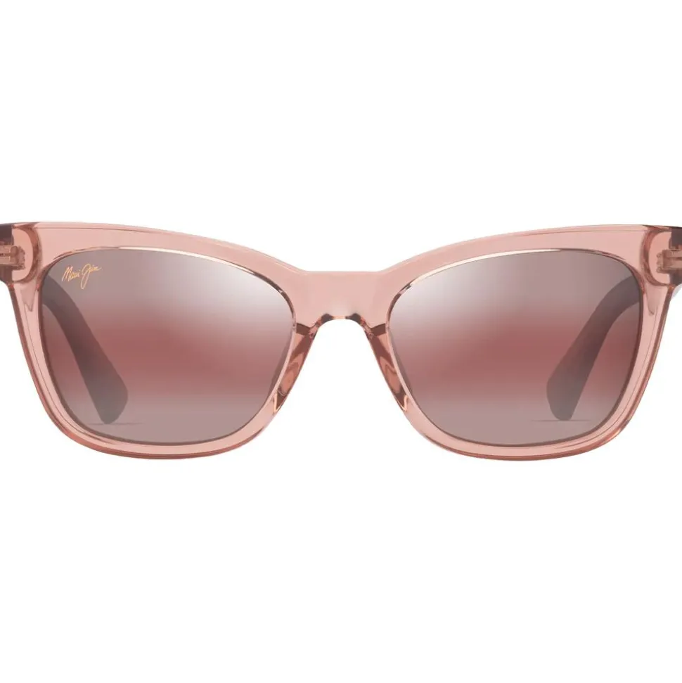 Lunettes de soleil Maui Jim Hiwahiwa Shiny Transparent Antique Pink Maui Rose Mineral Superthin