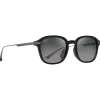 Lunettes de soleil Maui Jim Ka'ouo Asian Fit Noir Brillant Gris Acier Neutral Grey MauiBrilliant