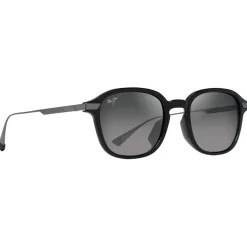 Lunettes de soleil Maui Jim Ka'ouo Asian Fit Noir Brillant Gris Acier Neutral Grey MauiBrilliant