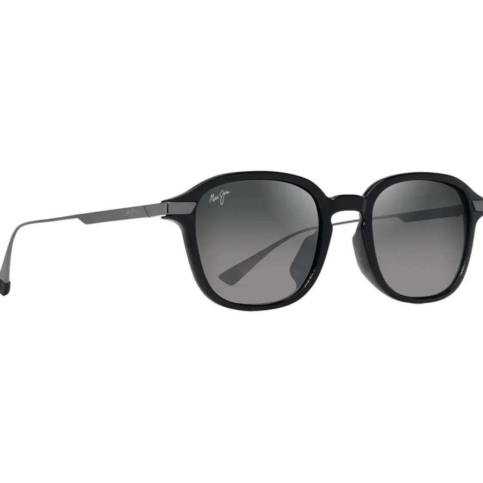 Lunettes de soleil Maui Jim Ka'ouo Asian Fit Noir Brillant Gris Acier Neutral Grey MauiBrilliant