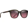 Lunettes de soleil Maui Jim Ku'ikahi Asian Fit Vert Transparent Brillant Maui Rose Minéral Superthin