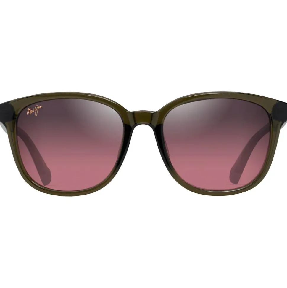 Lunettes de soleil Maui Jim Ku'ikahi Asian Fit Vert Transparent Brillant Maui Rose Minéral Superthin