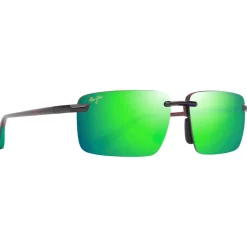 Lunettes de soleil Maui Jim Laulima Asian Fit Marron Transparent Brillant MauiGreen MauiPure