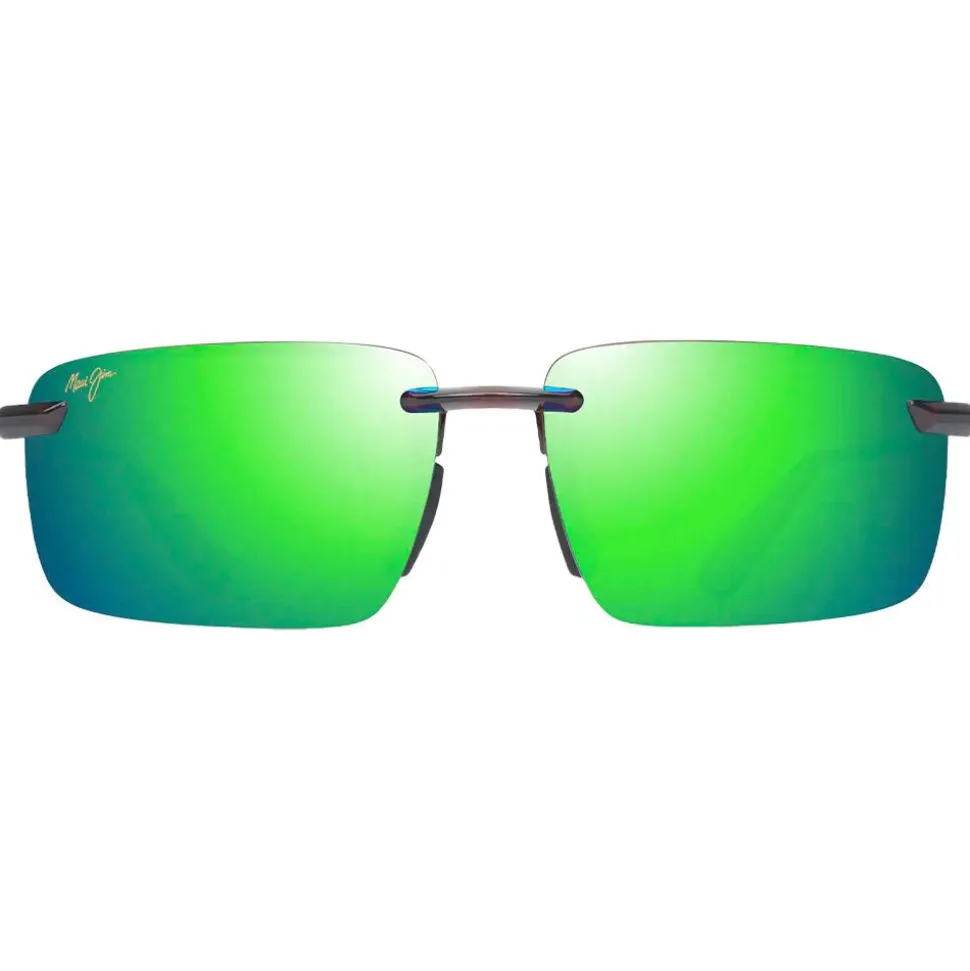 Lunettes de soleil Maui Jim Laulima Asian Fit Marron Transparent Brillant MauiGreen MauiPure