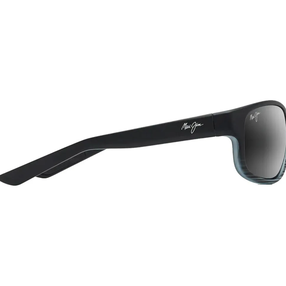 Lunettes de soleil Maui Jim Kaiwi Channel Grey Black Stripe Gris Neutre Mineral Superthin