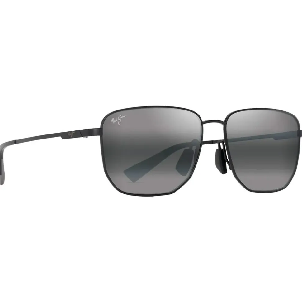 Lunettes de soleil Maui Jim Lamalama Asian Fit Noir Mat Gris Neutral Grey MauiPure