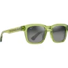 Lunettes de soleil Maui Jim Maluhia Vert Gazon Transparent Brillant Neutral Grey Minéral Superthin