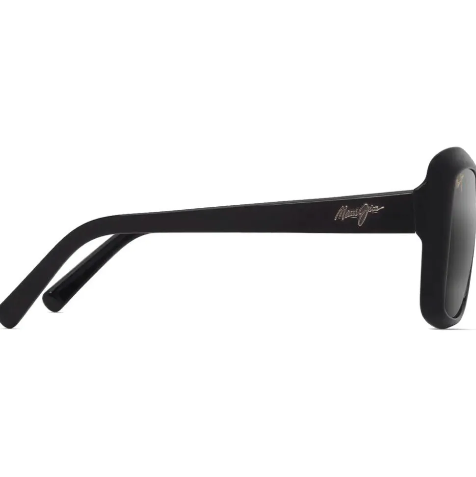 Lunettes de soleil Maui Jim Orchid Shiny Black Neutral Grey Minéral Superthin