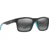 Lunettes de soleil Maui Jim The Flats Noir Bleu Sarcelle Neutral Grey Mineral Superthin