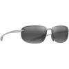 Lunettes de soleil Maui Jim Hookipa Ultra Asian Fit Metal Matte Silver Neutral Grey MauiUltra