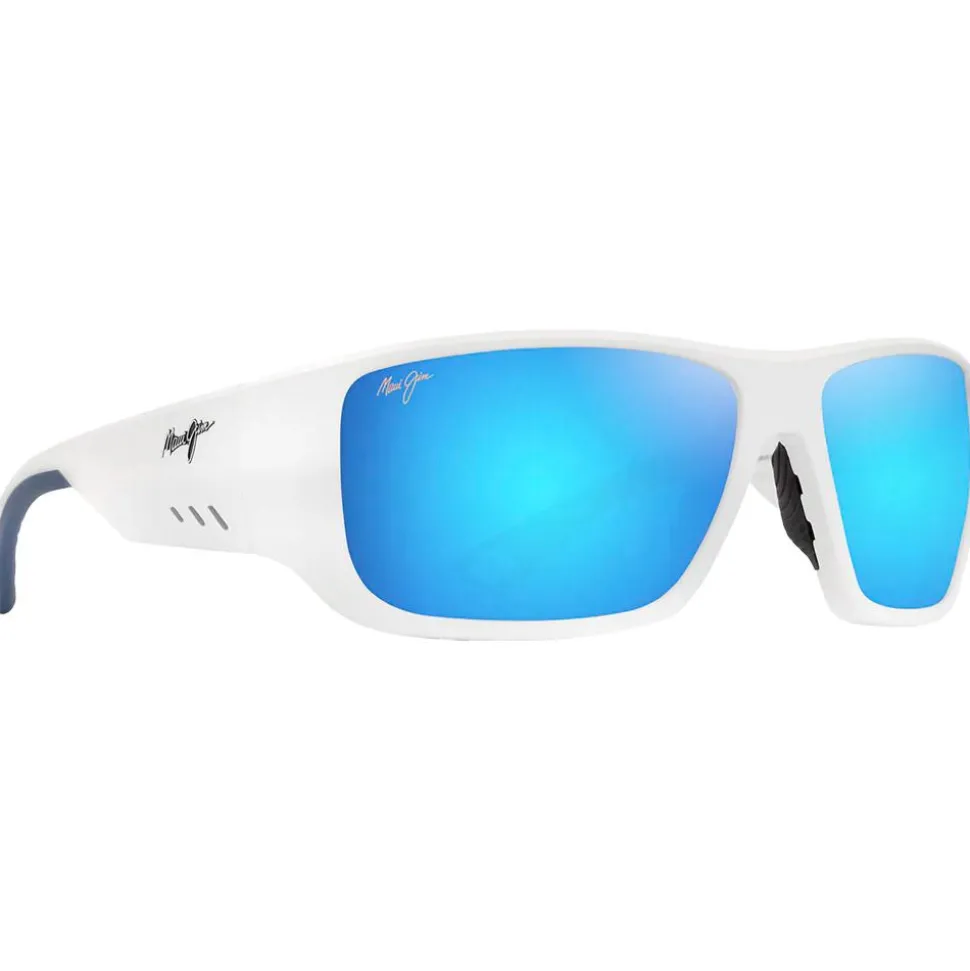 Lunettes de soleil Maui Jim Keha Blanc Mat Bleu Hawaï Minéral SuperThin