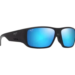 Lunettes de soleil Maui Jim Keha Asian Fit Noir Mat Bleu Hawaï Minéral SuperThin