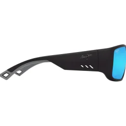 Lunettes de soleil Maui Jim Keha Asian Fit Noir Mat Bleu Hawaï Minéral SuperThin
