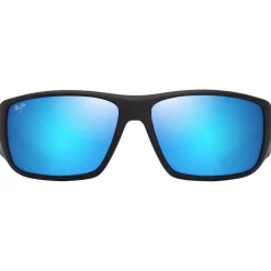 Lunettes de soleil Maui Jim Keha Asian Fit Noir Mat Bleu Hawaï Minéral SuperThin