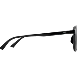 Lunettes de soleil Maui Jim Makuahine Asian Fit Noir Brillant Neutral Grey Minéral Superthin