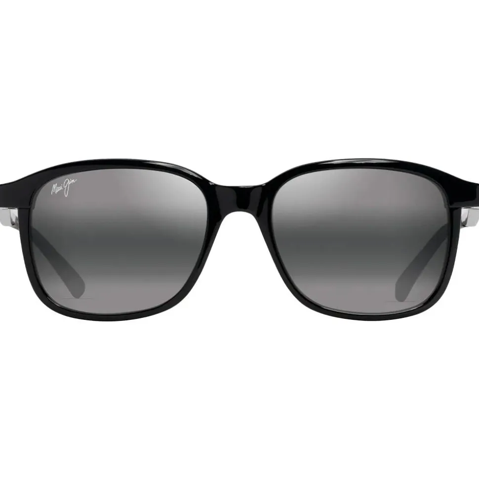 Lunettes de soleil Maui Jim Makuahine Asian Fit Noir Brillant Neutral Grey Minéral Superthin
