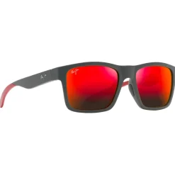 Lunettes de soleil Maui Jim The Flats Gris Foncé Rouge Hawaii Lava Mineral Superthin