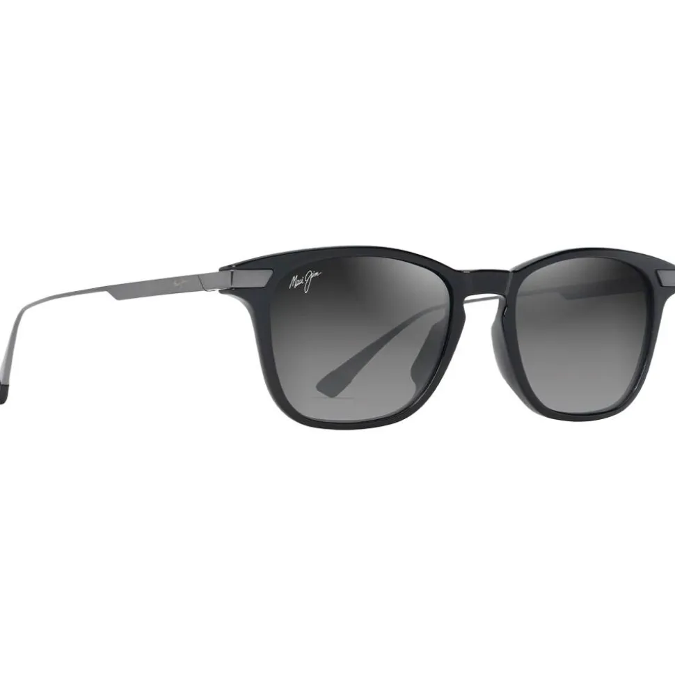 Lunettes de soleil Maui Jim Mana'olana Noir Brillant Gris Acier Neutral Grey MauiBrilliant