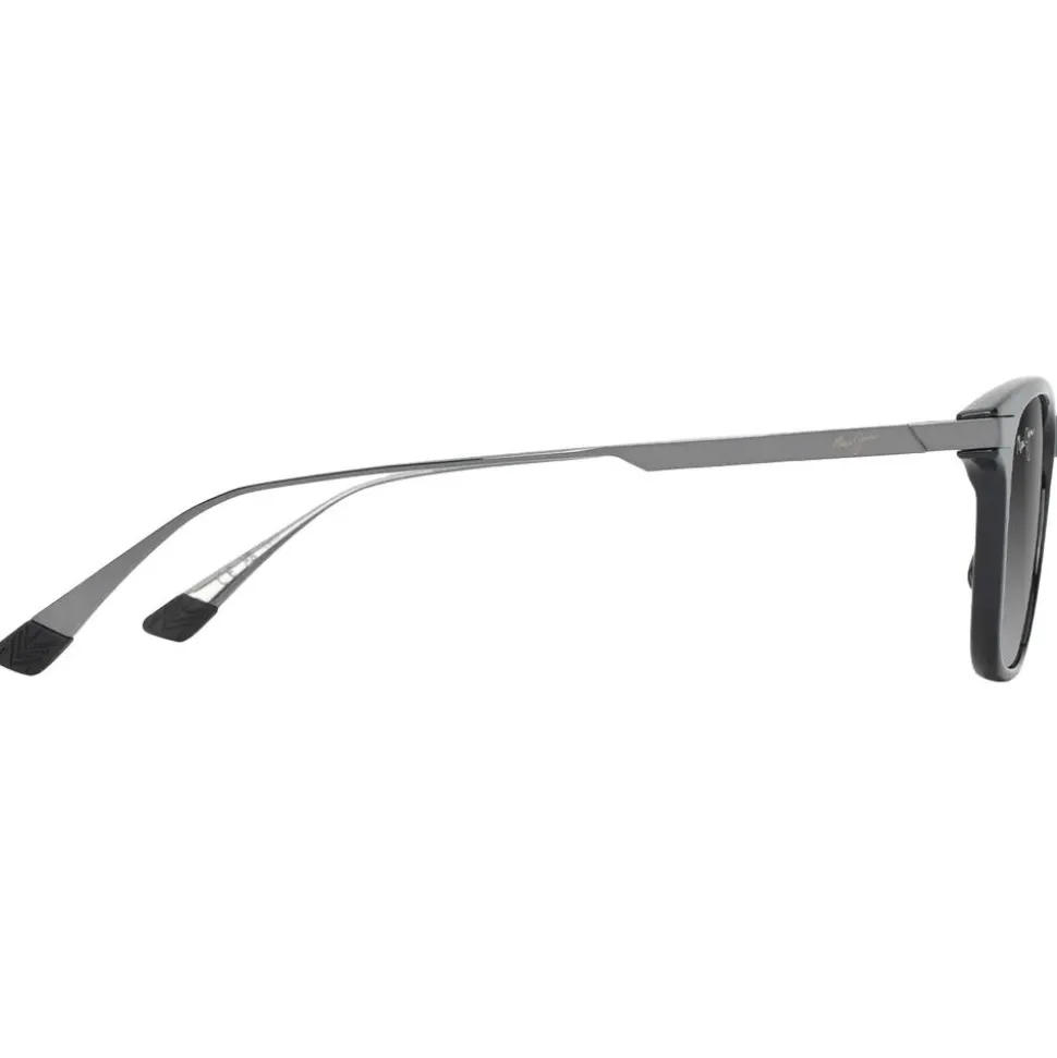Lunettes de soleil Maui Jim Mana'olana Noir Brillant Gris Acier Neutral Grey MauiBrilliant