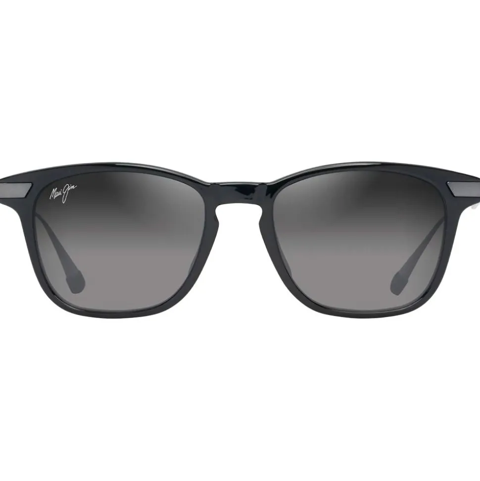 Lunettes de soleil Maui Jim Mana'olana Noir Brillant Gris Acier Neutral Grey MauiBrilliant