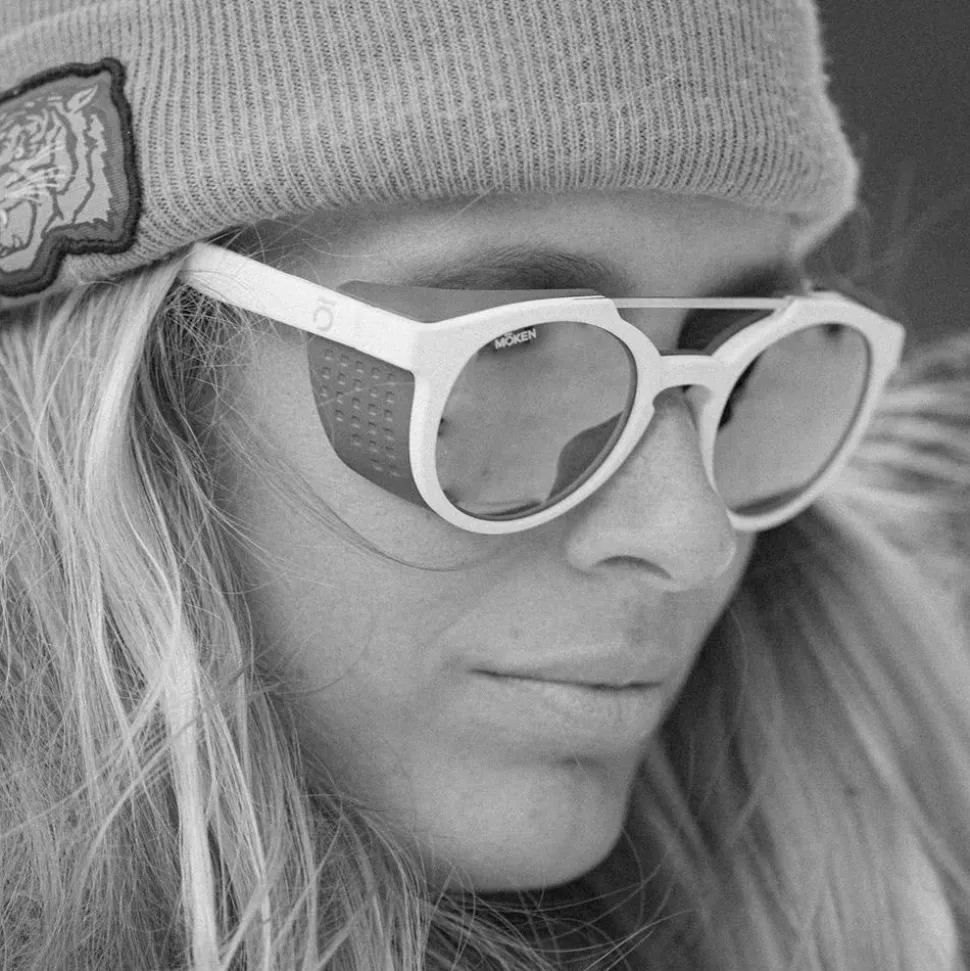 Lunettes de soleil Moken Vision Hawkins White Green Grey Cat.4