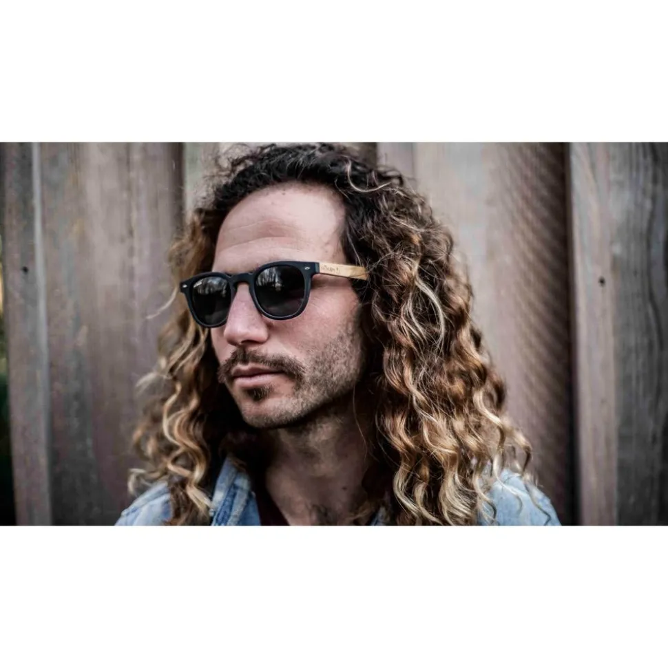 Lunettes de soleil Moken Vision Woody Black Wood Grey Cat 3 Polarized