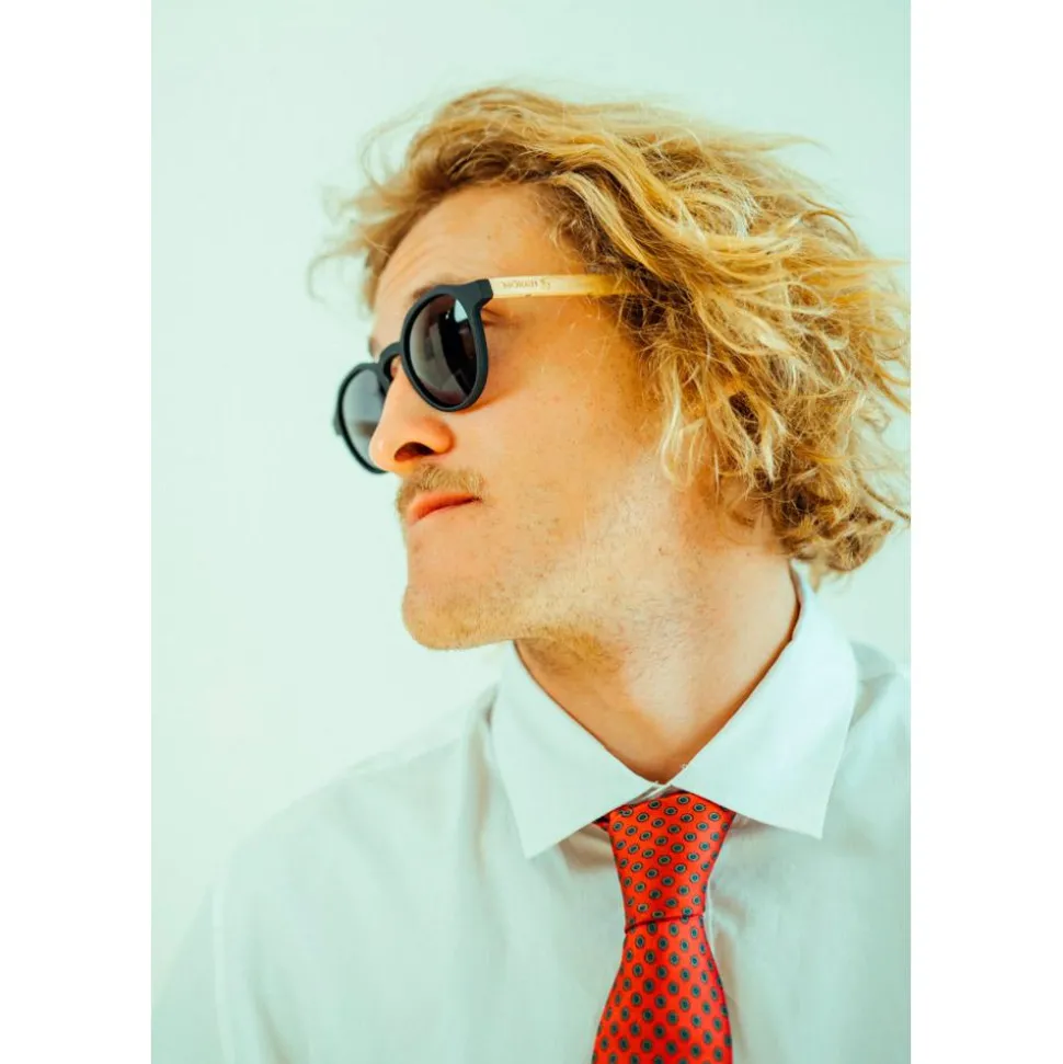Lunettes de soleil Moken Vision Green Wood Black Wood Grey Polarized